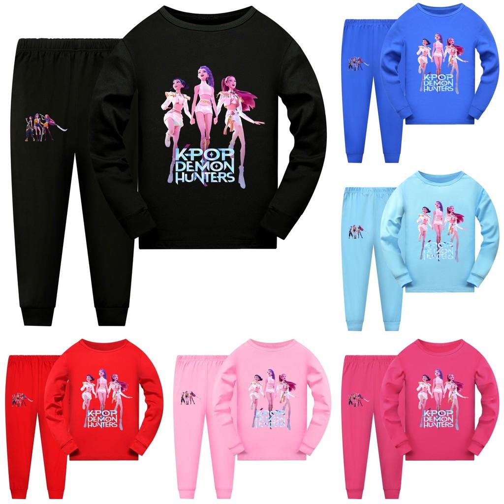Kpop Demon Hunters Girl Short Sleeve Shorts Matching Pajamas Kids Sleepwear Teen