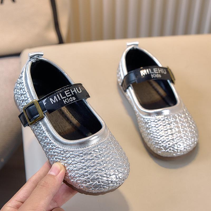 Girls' Versatile Woven Driving Shoes - Autumn 2025 Collection, Solid Color, Ages 3-12