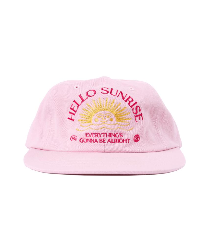 HELLO SUNRISE Washed Two Tone Arch Logo 6Panel Cap_Pink