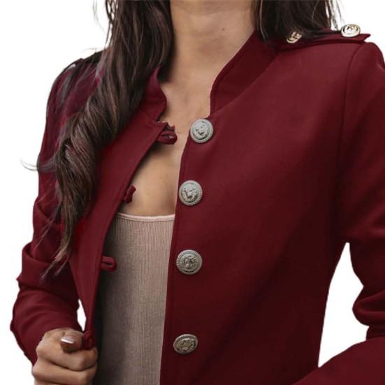 Office Lady Blazer Solid Color Single Breasted Autumn Winter Elegant Slim-fitting Suits Coat for Daily Wear
