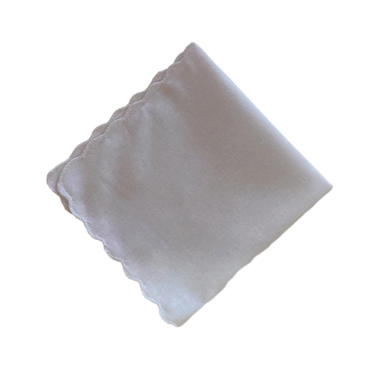 Свадебные носовые платки Фестоны Кружевные края Носовые платки Однотонные Кружевные Хлопковые носовые платки Отлично подходят для букетов, столовой посуды 3