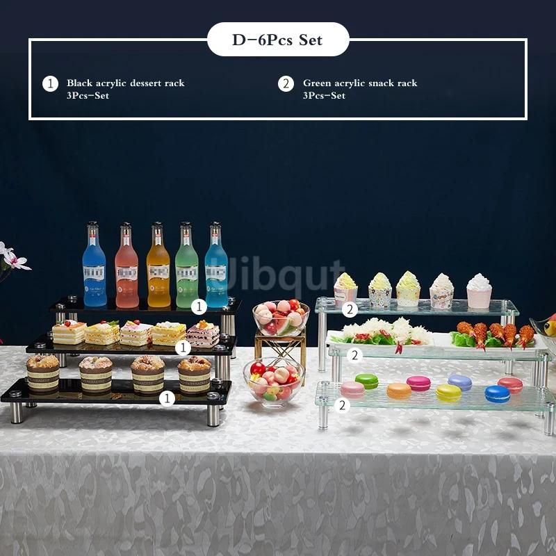 Buffet Multi layer snack seat cake display Acrylic sushi rack Wedding banquet snack Acrylic three-layer dessert rack resin molds