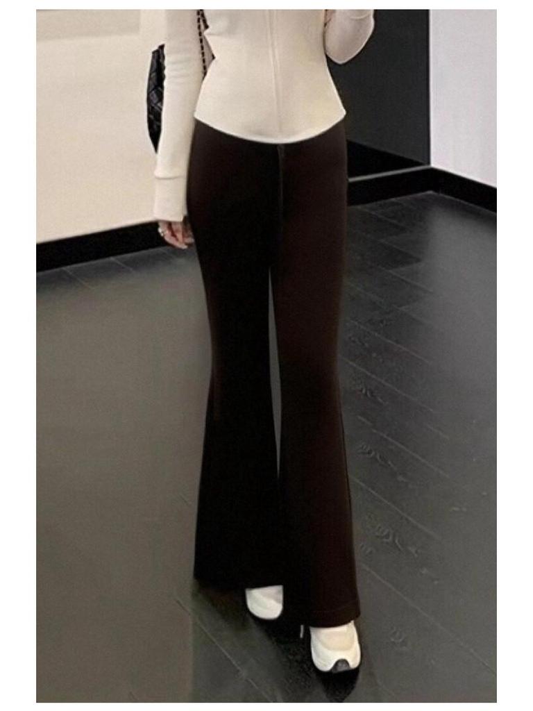 American Slimming Flared Trousers for Women - Elegant Drape Casual Pants for Spring 2026