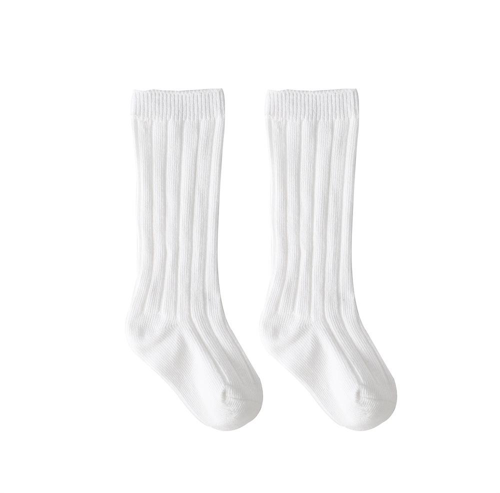 Trendy Spanish Children's Solid Color Mid-Long Socks for Babies, Students, and Sports Enthusiasts