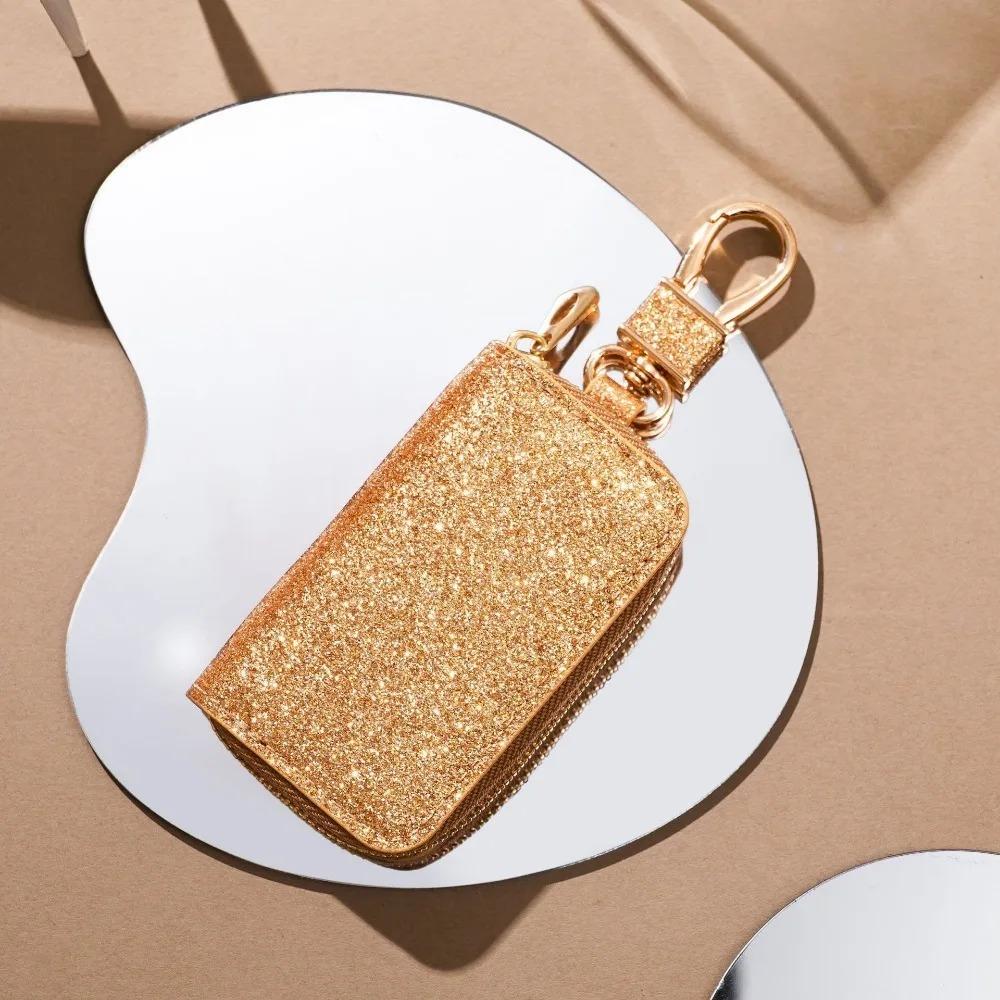 PU Key Pouch Zipper Key Holder Organizer Car Keys Bag Wallet Keychain Fashion Simple Keys Cases Bags Men Women Car Protect Cover