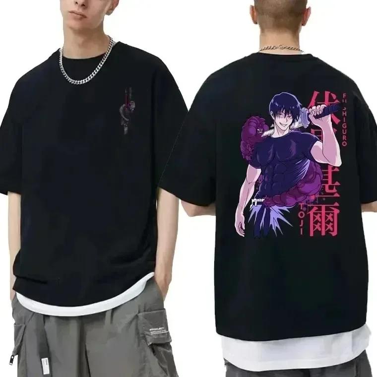 Muži Ženy Japonské Anime Jujutsu Kaisen Fushiguro Toji Grafické Tričko Módní Nadměrná Trička Muž Manga Módní Bavlněný Top