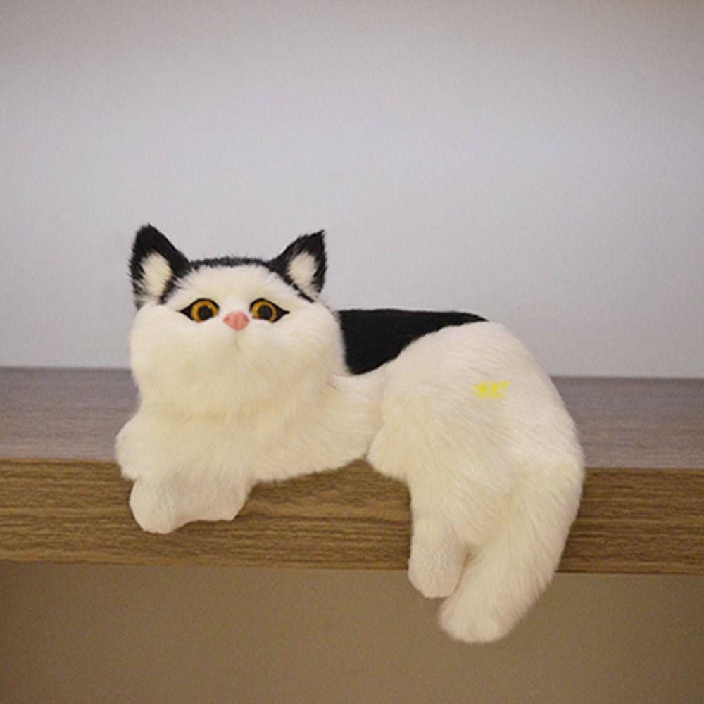 Realistic Plush Kittens Doll Toy Animal Figurines Fake Cat Model  Child Gift