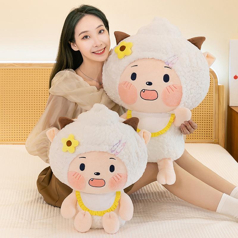 Cartoon Doodle Sheep Plush Toy Doll Children Sleeping Pillow Rag Doll Girl Gift
