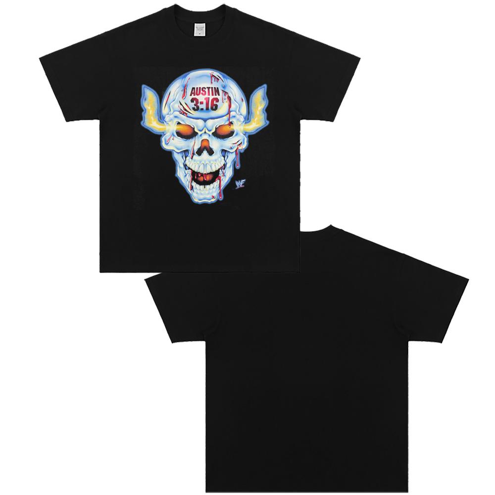 Stone Cold Steve Austin Leisure Wrestling Pure Cotton Retro Short Sleeve T-shirt High Quality Luxury Brand