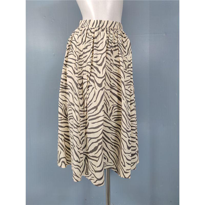 

Заказ внешней торговли H Дом Лето Новый Дикий Леопардовый принт Аура Полностью открытая Высокая талия А-силуэт Юбка Юбка Хлопок Плиссированная юбка Apricot black leopard print S