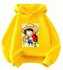 "One Piece" Luffy Hooded Sweatshirt for Children - Casual Hooded Sweatshirt with Anime Cartoon Print - Streetwear