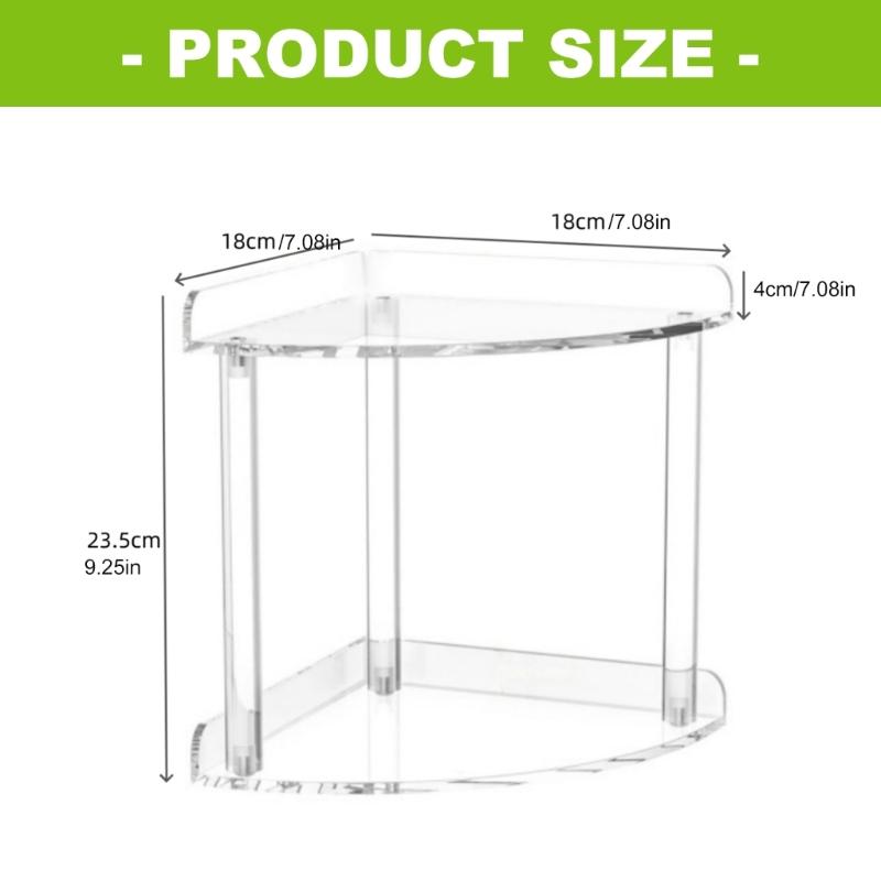 Acrylic Organizers Shelf Two Levels for Efficient Storage in Small Corner Easy to Assemble and Cleaning
