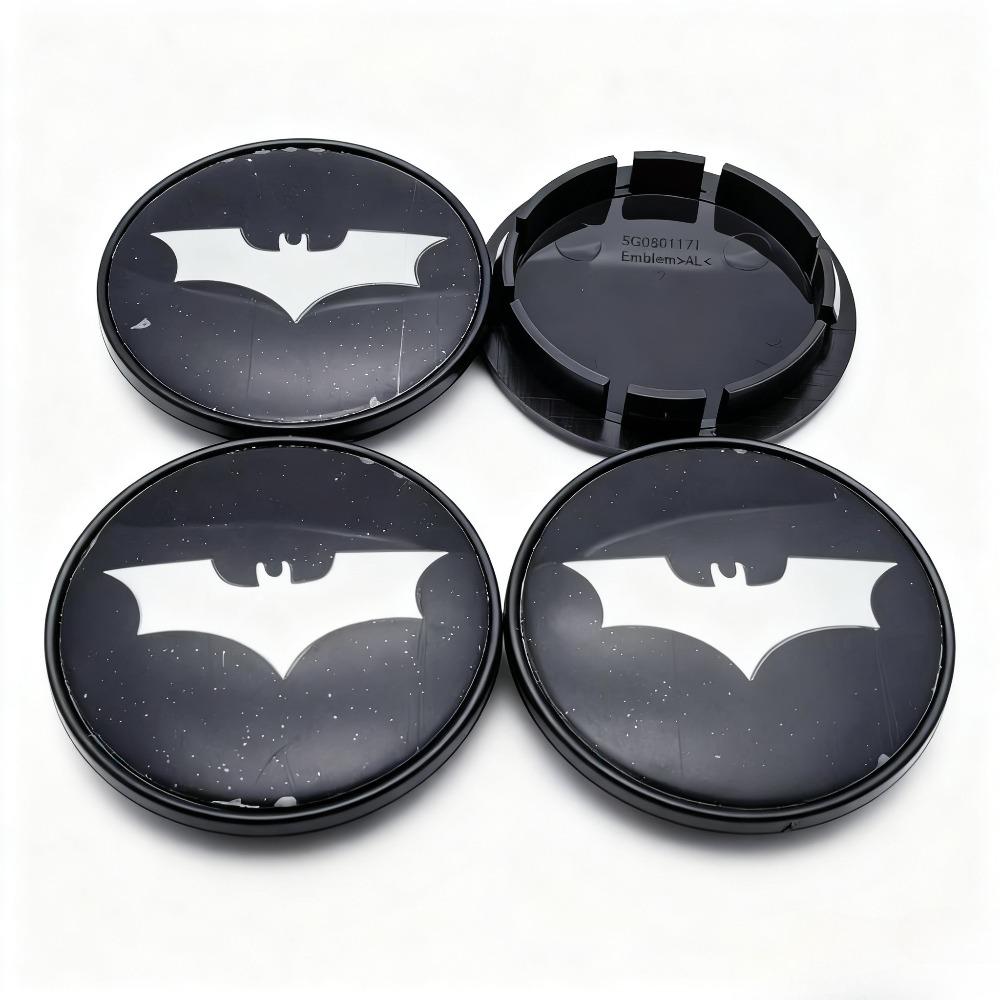 

4pcs BAT Logo Emblem Badge Car Wheel Center Caps 65MM (56MM ID) Wheels Hub Cap Rim Hubcaps Cover Replace Car Styling Accessories BAT Badge&4pcs VW65 Wheel Caps