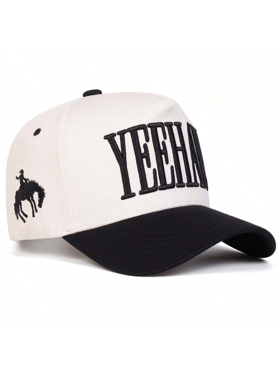 Zealous Sole Women's Multicolour Men Letter Embroidered Baseball Cap Outdoor Adjustable Sunscreen Leisure Hat Spring Autumn Travel Beach Cm