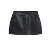 Women's High-Waist Black PU Leather Mini Skirt - Slim Fit, Sexy Hip-Hugging, Super Popular for Autumn 2025