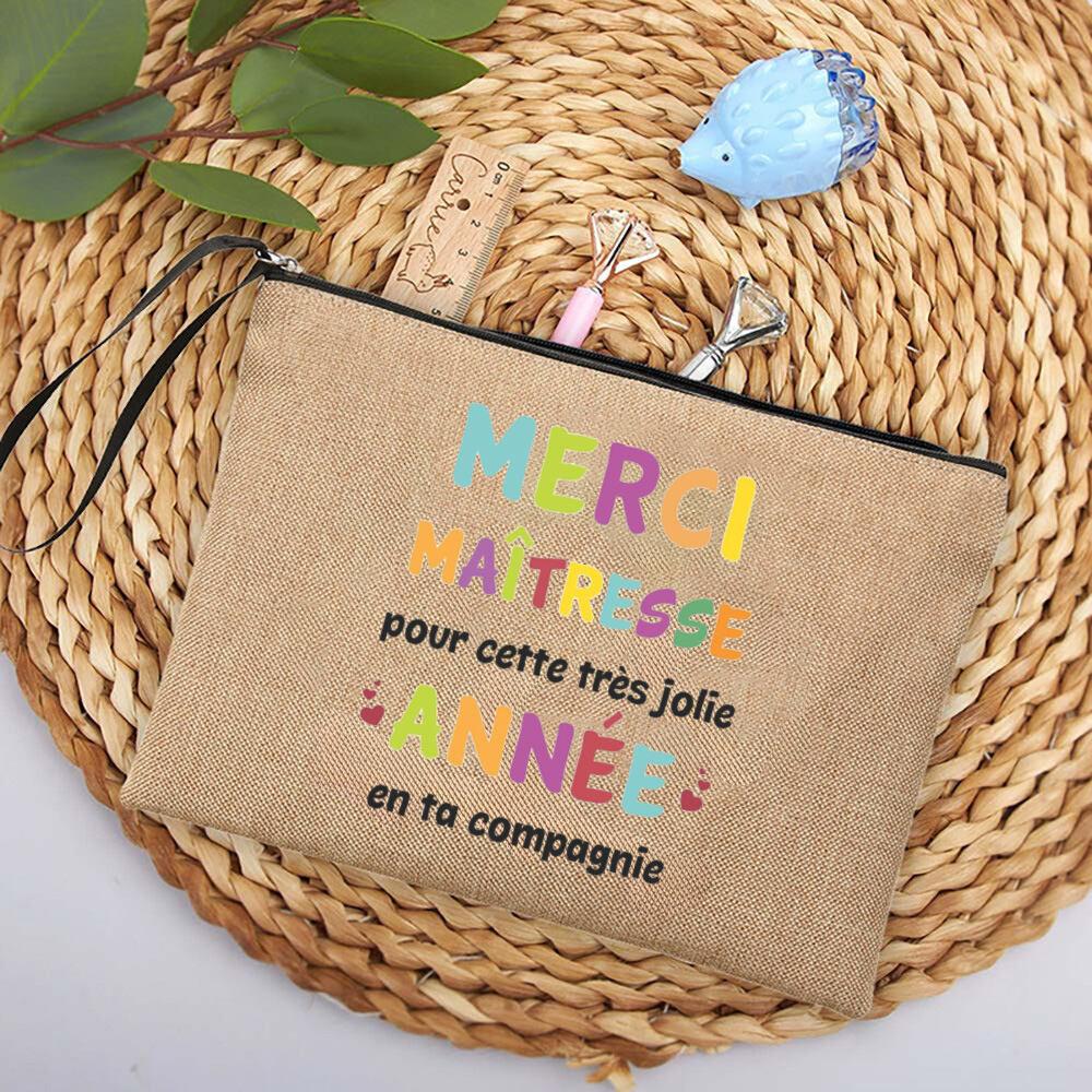 A Wonderful Teacher You Never Forget Thank You for Everything Printed Cosmetic Bag Women Travel Makeup Bags Gift for Teachers