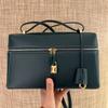 Retro Cowhide Box Bag, Autumn and Winter New Lunch Box Bag, Casual Large-capacity Portable One-shoulder Oblique Span Bride Bag