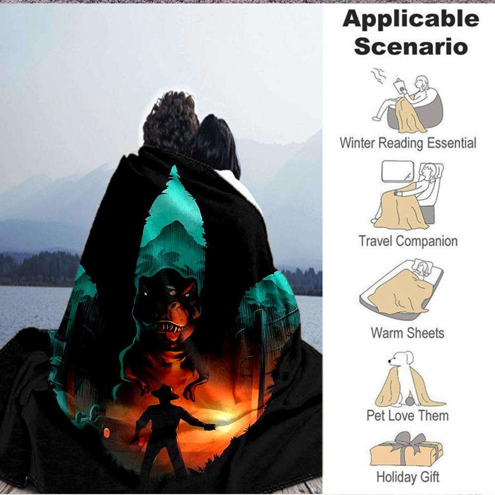 1PC Dinosaur Adventure Blanket Soft Warm All Season Throw for Sofa, Bed, Car, Office Vibrant Colorful Design, Durable & Cozy Gift
