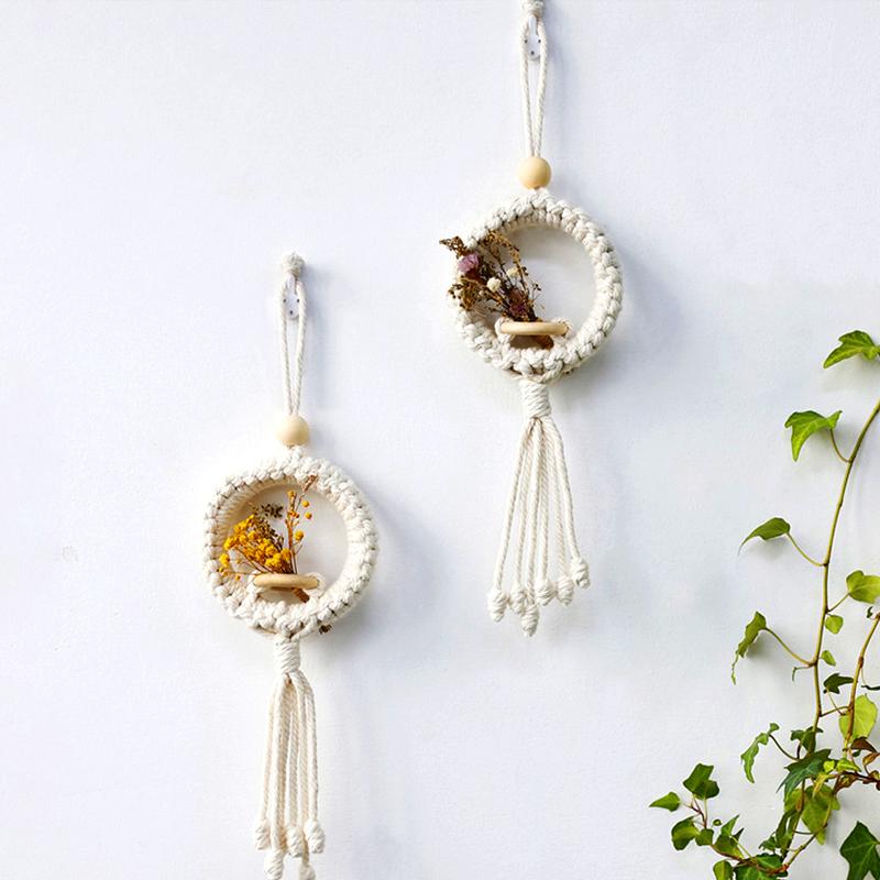 

1 шт., украшение, кулон ручной работы, имитация богемной хлопковой веревки, цветочная корзина, простой дом