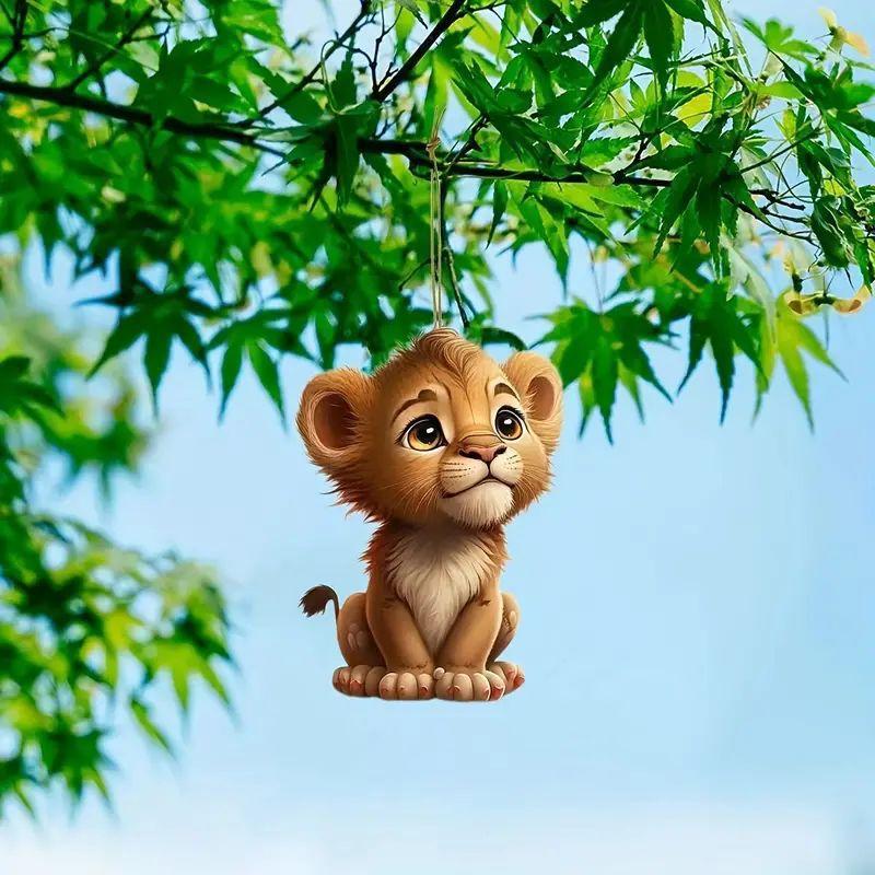 8cm Acrylic flat facing cat gun car pendant dog riding motorcycle backpack pendant home decoration angel pig handicraft 1Pcs