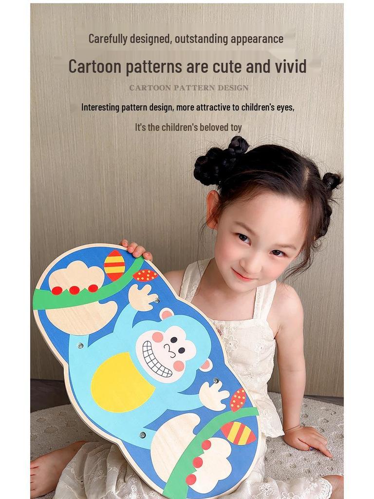 Children's Wooden Balance Board: Early Education Puzzle for Sensory and Focus Training.