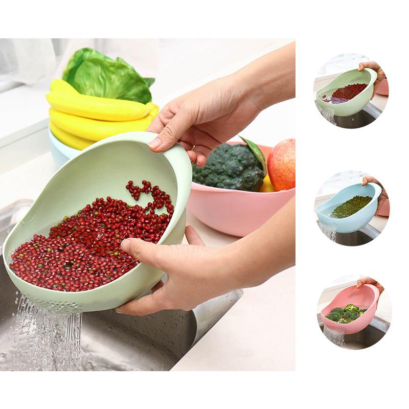 

Rice Sieve Washing Filter Strainer Basket Plastic Colander Beans Sieve Fruit Vegetables Cleaning Drainer Kitchen Organizer