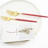 1pcs Dinnerware Mirror Stainless Steel Cutlery Set Red Gold Flatware Set Dessert Knife Spoons Forks Silverware Kitchen Tableware Set