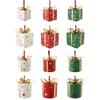 Hanging Gift Box Christmas Ornament with Dot and Star Pattern Features for a Christmas Tree or Seasonal Display