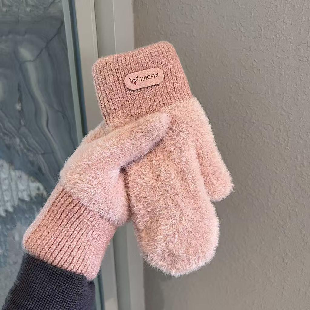 Pack finger winter ins cycling cute Korean version velvet thickened cold-proof woman