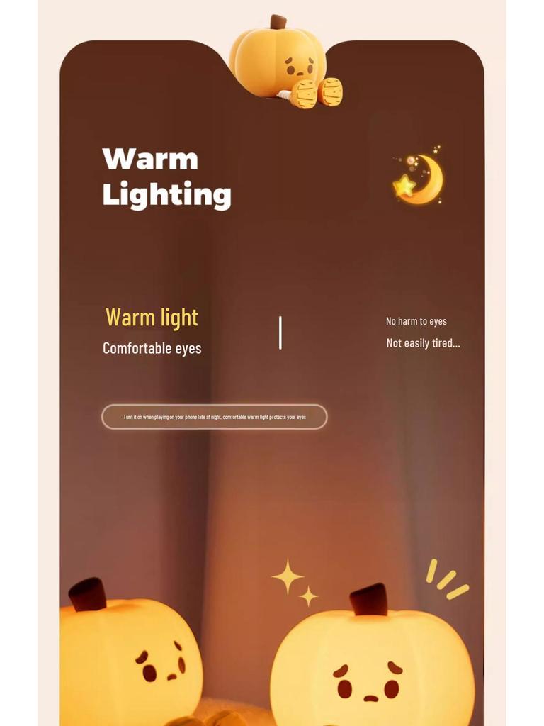 Cross-Border Halloween Pumpkin Silicone Night Lamp - Creative Tap Light for Ambiance