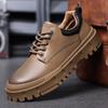 Men oxfords shoes lace up Fashion Casual Shoes Round Toe Thick Sole Leather flats men outdoor Business trend Shoes
