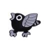 Black Chic Punk Bird Brooch With Creative Cartoon Design Eyecatching Decorative Alloy Pin All For