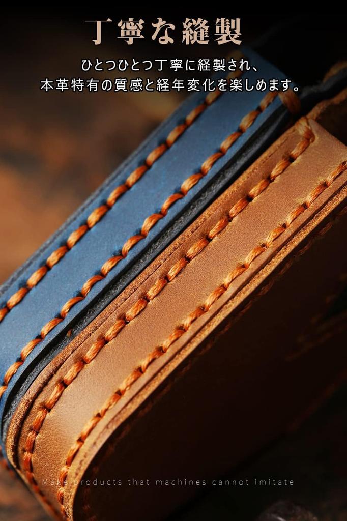 LETINGFAR Key Case, Smart Key Case, Key Cover, Key Holder, Cowhide Leather, 3 Buttons,