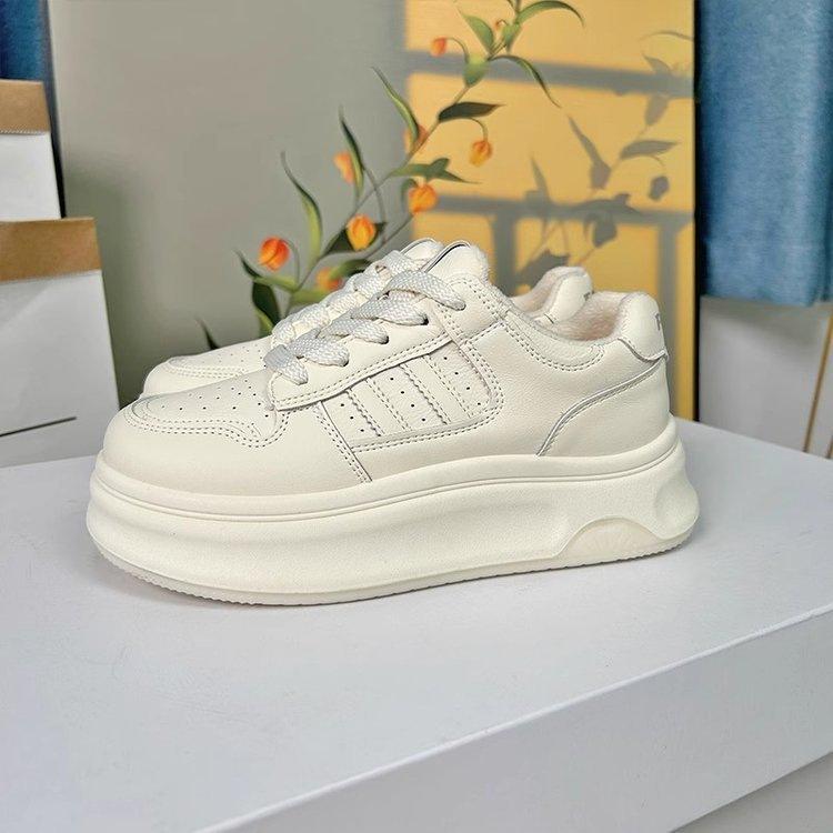 Muffin Thick-soled Velvet Little White Shoes Women's Autumn and Winter New Soft-soled Women's Shoes Versatile Sports and Leisure Board Shoes