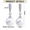 Koreanische Silber-Mikro-Inlay Zirkon-Perlen-Clip-Ohrringe für Damen Elegante Exquisite Luxus-Hängeohrringe Hochzeitsfeier Schmuck