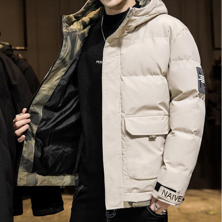 Men's Winter Cotton Jacket Men's Loose Jacket Hooded Warm Jacket Outdoor Plus Size Warm Jacket