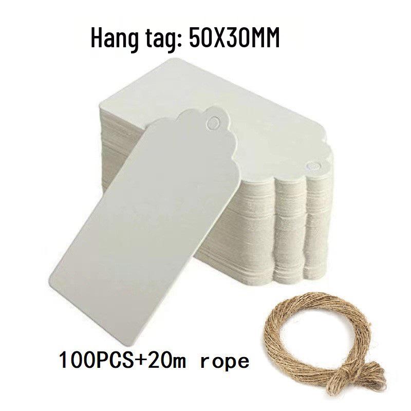 Kraft Paper Hang Tags & Bookmarks - 100 Pcs + 20m String: Small Thank You Cards for Gifts & Jewelry