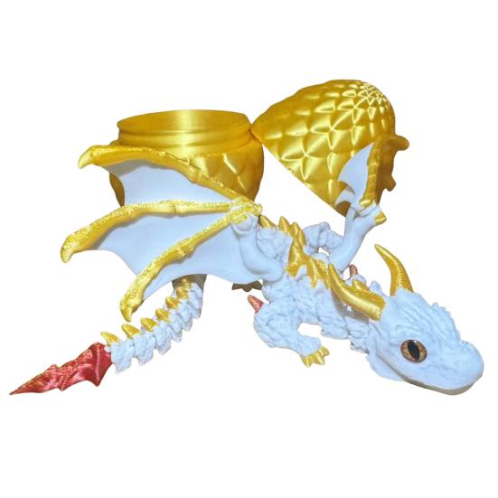 

3D Printed Winged Dragon Articulated Dragon Fidget Toy with Horns Dragon Model with Flexible Joints for Desktop Decoration Stress Relief
