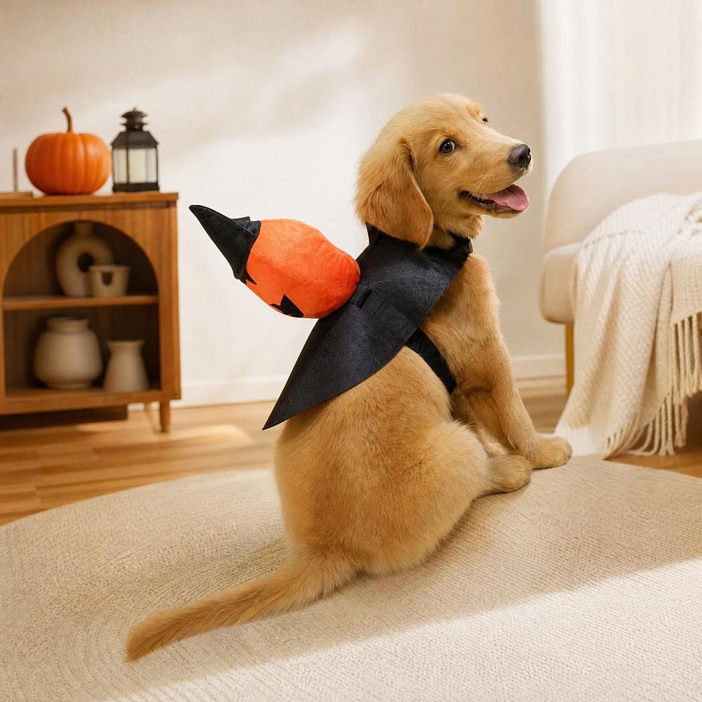 Pumpkin Costume for Cats and Dogs Funny Halloween Pet Outfit