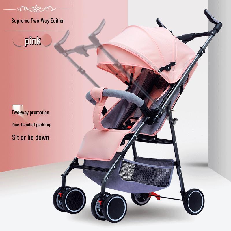 

Трансформируемая двухсторонняя детская коляска: Сидит, Раскладывается, Складной, Четырехколесная амортизация для возраста 0-3 года