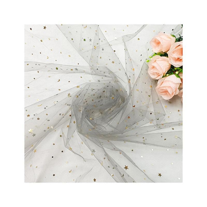 Țesătură Tulle Pre-Tăiată cu Lună Stelată pentru Buchete, Fuste de Masă și Rochii de Păpuși