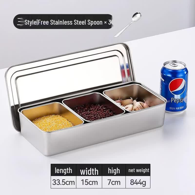 Commercial Stainless Steel Ingredient Box with Lid