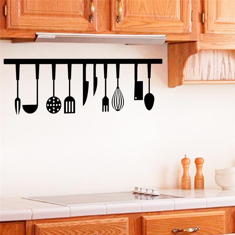 3D Effect Kitchen Tools Restaurant Wall Stickers Decals Kitchen Decoration Home Decor Wall Art MURAL
