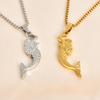 1 Stück Europäisches und Amerikanisches leichter Luxus Edelstahl Meerjungfrau Halskette, Gold und Silber zweifarbig Meerjungfrau Anhänger Schlüsselbein