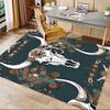 1PC Bull Skull Floral Anti-slip Carpet, Suitable for Office, Bedroomand Playrooms. It Can Also Be Used As a Sofa Footrest cover-R41