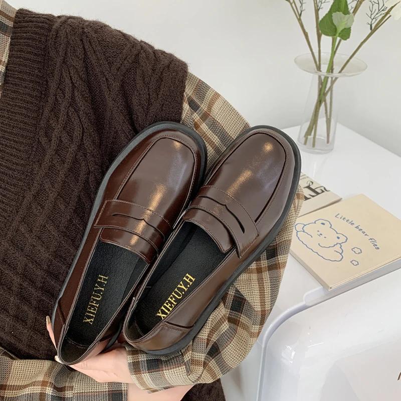 

мода Мэри Джейн Туфли JK Commuter Uniform Лоферы Женские Туфли Лолита Девочки Японские Школьные Колледж Готические Мокасины Кожаные Балетки