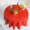 Christmas Snowflake Tablecloth Round Bronzing Dust-Proof Table Cloth Printed Christmas Decoration Holiday Supplies Cover Cloth