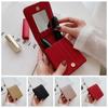 Pu Leather Mini Cosmetic Bag with Mirror Lipstick Bag Travel Supplies   Travel