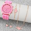 5/6PCS Women Watches Fashion Silicone Band Women Quartz Watches Jewelry Set Reloj Mujer Girls Clock Gift (Without Box)