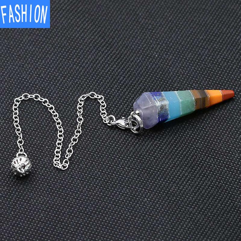 7-lagiger Halbedelstein-Regenbogen-Anhänger, spirituelle Schaukel, Yoga-Säule, kreative spirituelle Schaukel, beliebter Schmuck